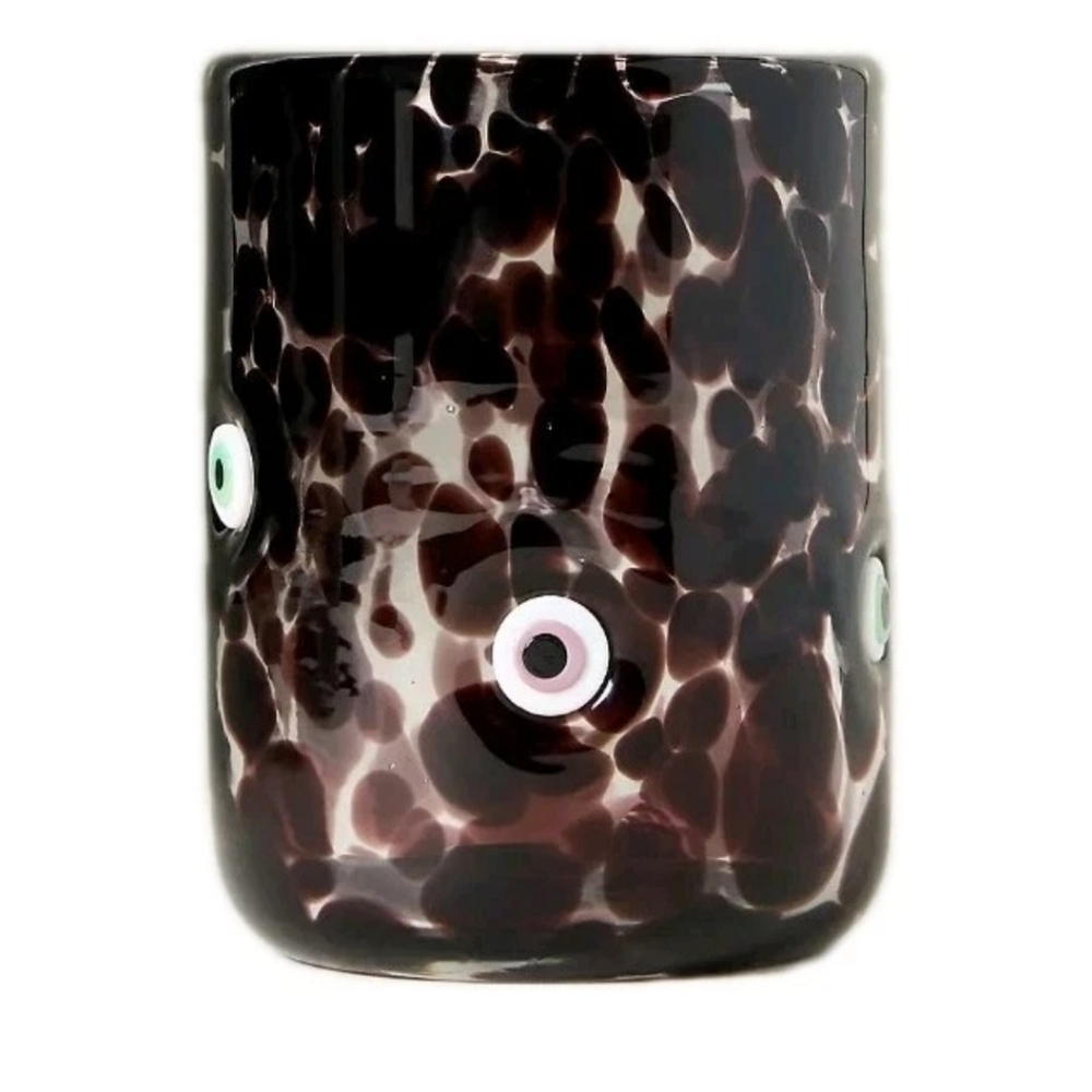 Anthropologie Mystic Icon Evil Eye Glass Tumbler Halloween Spooky Chic NEW